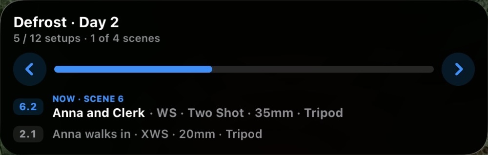 CinePlanner Live Activity on the iPhone Lock Screen